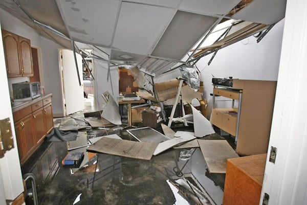 collapsed room